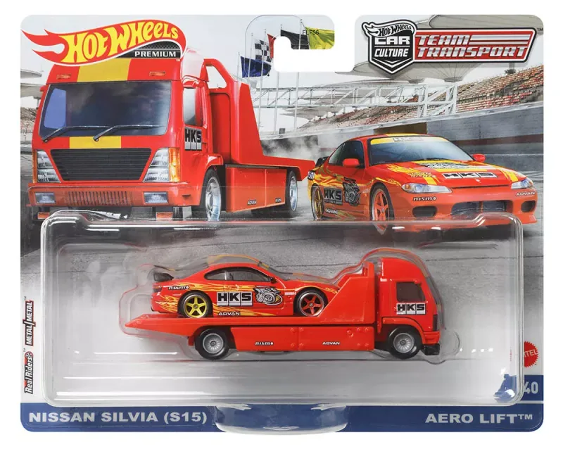 Hot Wheels Premium Team Transport Nissan Silvia (S15) HKS + Aero Lift #40