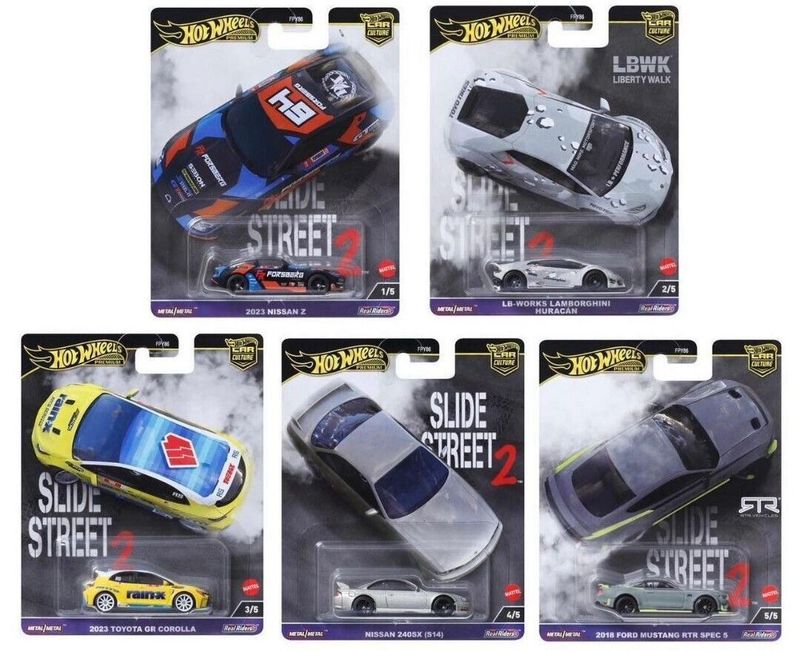 Hot Wheels Slide Street Car Culture 5er Set Komplettsatz Hot Wheels Slide Street Car Culture 5er Set Komplettsatz