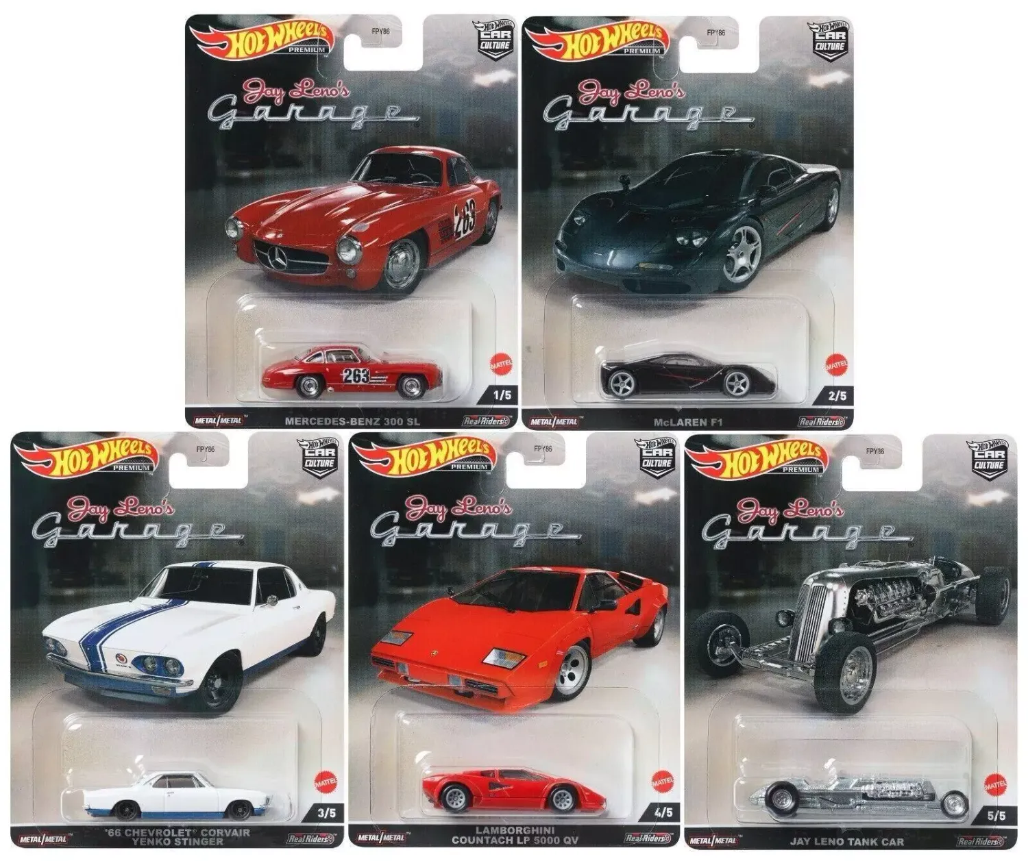 Hot Wheels 2022 Jay Leno´s Garage 5er Set Komplettsatz