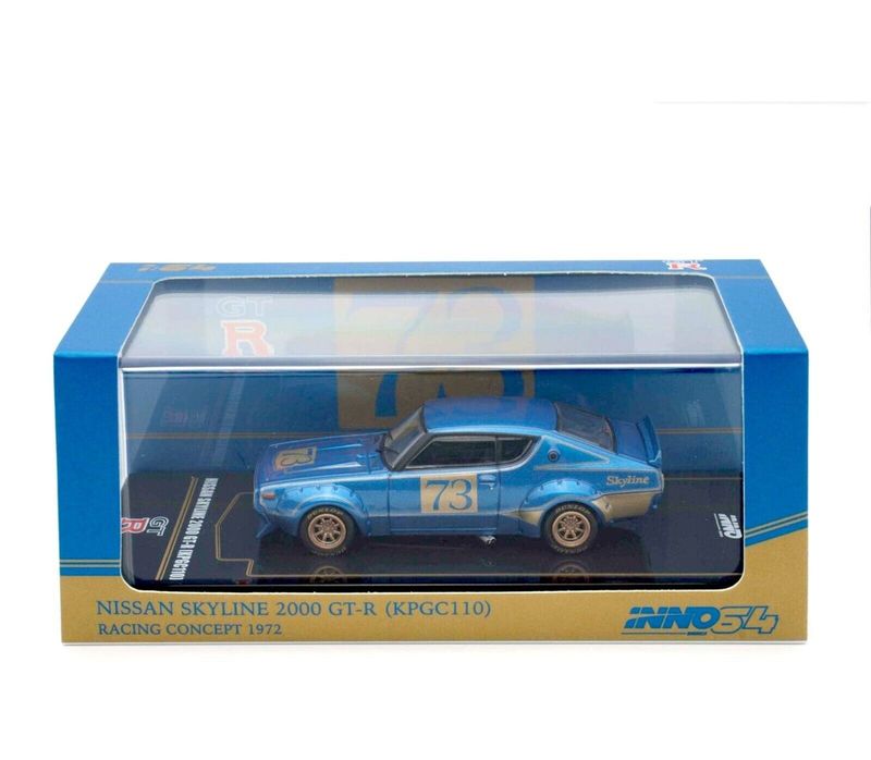 Inno64 Nissan Skyline 2000 GT-R KPGC110 Racing Concept Blue Inno64 Nissan Skyline 2000 GT-R KPGC110 Racing Concept Blue