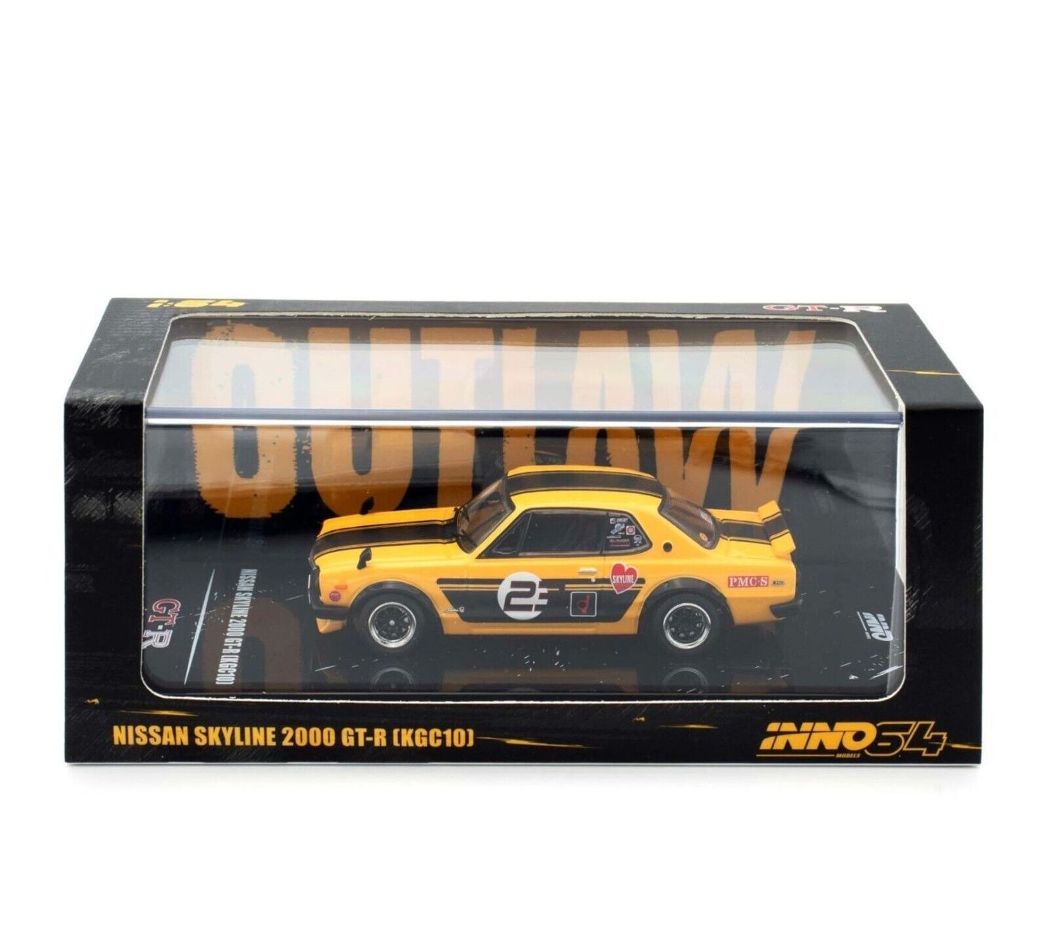 Inno64 Nissan Skyline 2000 GT-R (KPGC10) Yellow Black