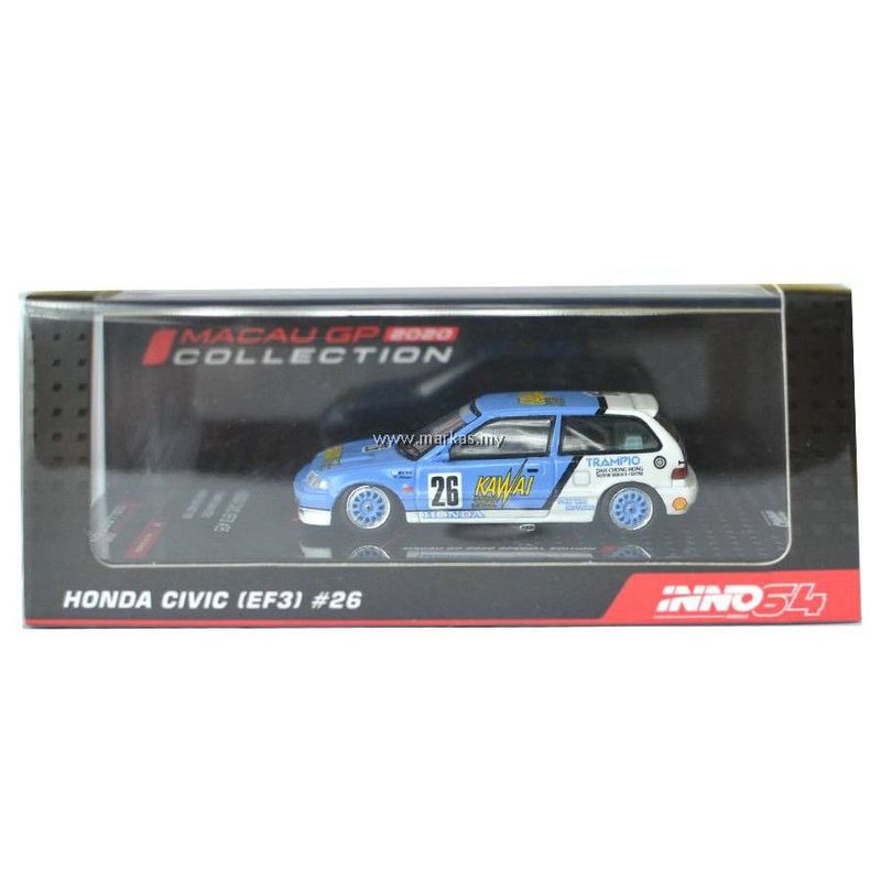Inno64 Macau 2020 Honda Civic EF3 #26 Trampio Kawai Steel Inno64 Macau 2020 Honda Civic EF3 #26 Trampio Kawai Steel