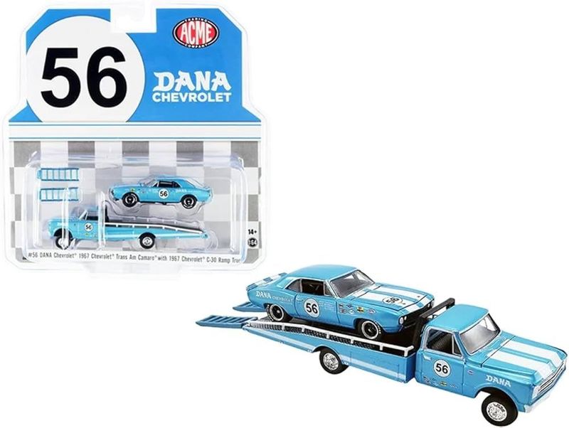 ACME #56 DANA 1967 Chevrolet Trans Am Camaro with 1967 Chevrolet C-30 Ramp Truck