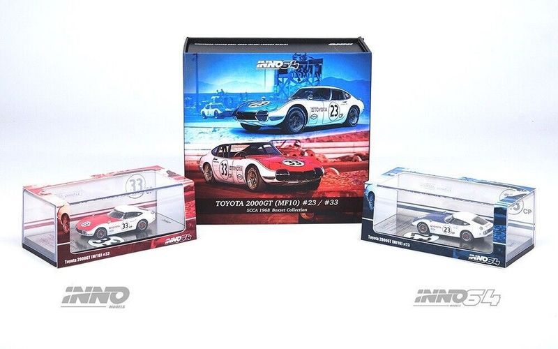 Inno64 Toyota 2000GT Mf10 #23 / #33 SCCA 1968 Box Set Collection Inno64 Toyota 2000GT Mf10 #23 / #33 SCCA 1968 Box Set Collection