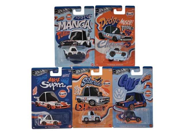 Hot Wheels Tooned Gulf Silver Series Set 1-5