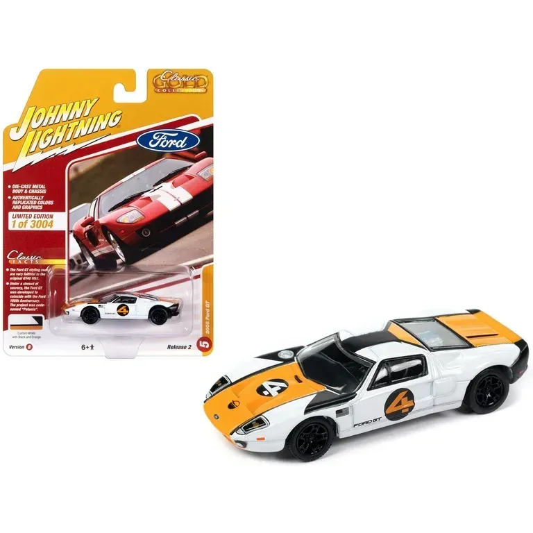 Johnny Lightning 2005 Ford GT #White No.4
