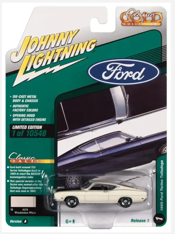 Johnny Lightning 1969 Ford Torino Talladga #White Johnny Lightning 1969 Ford Torino Talladga #White