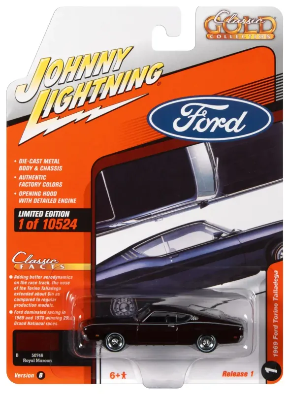 Johnny Lightning 1969 Ford Torino Talladega #Black Johnny Lightning 1969 Ford Torino Talladega #Black