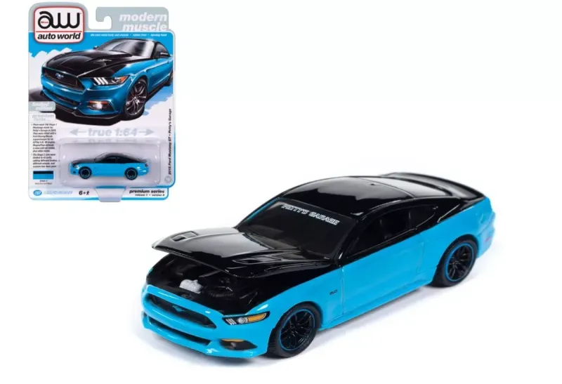 Auto World 2015 Ford Mustang GT Petty's Garage #Lightblue Auto World 2015 Ford Mustang GT Petty's Garage #Lightblue