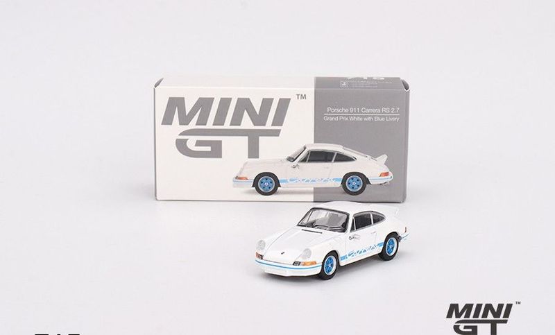 Mini GT Porsche Carrera RS 2.7 #Blue/White #MGT715 Mini GT Porsche Carrera RS 2.7 #Blue/White #MGT715