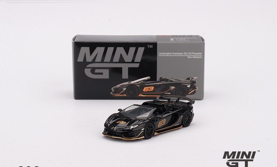 Mini GT Lamborghini Aventador SVJ 63 Roadster #Nero Albebaran