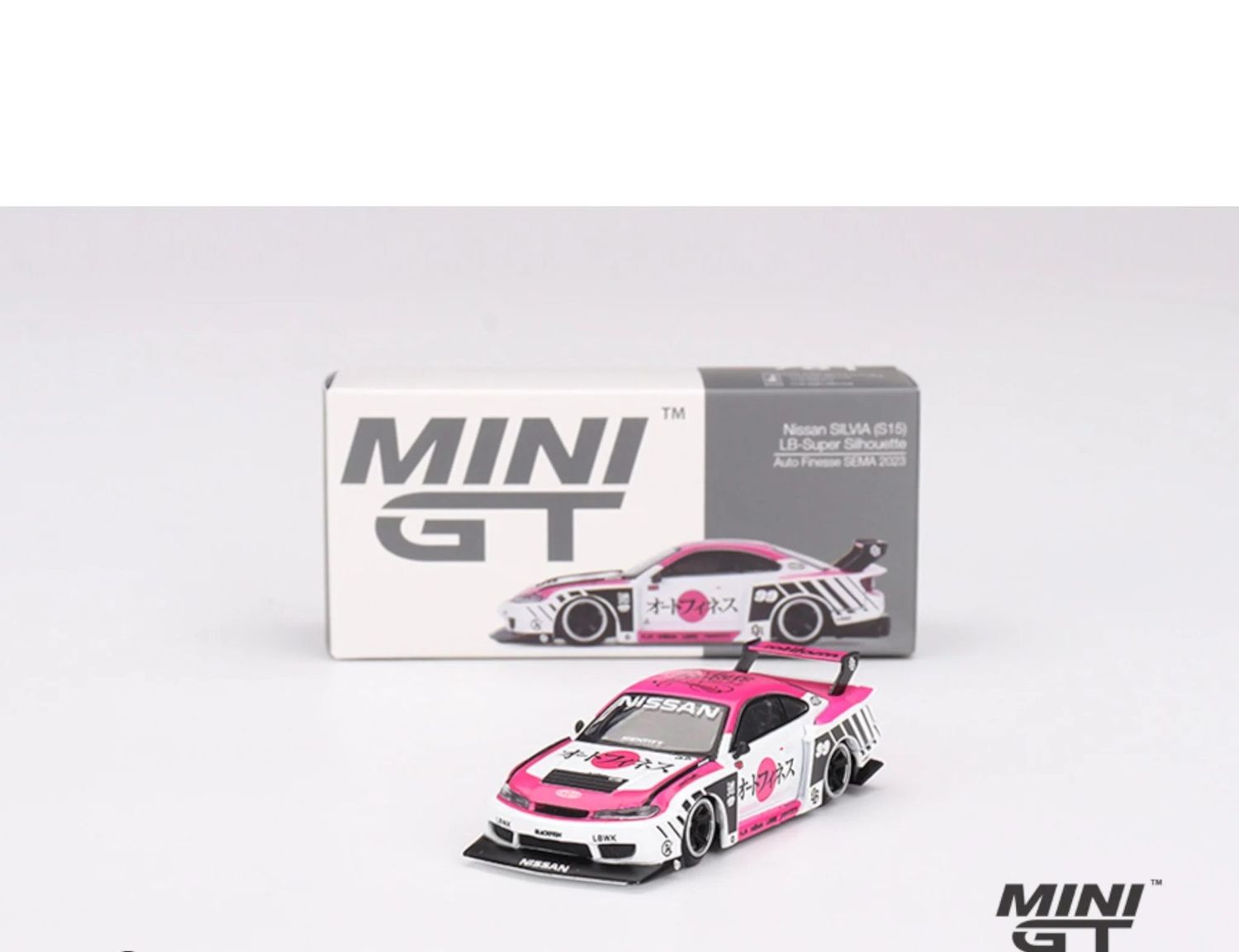 Mini GT Nissan Silvia S15 LB-Super Silhouette #Pink/White