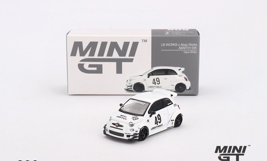 Mini GT Fiat LB-Works x Abas Works Abarth 595 #White #MGT809