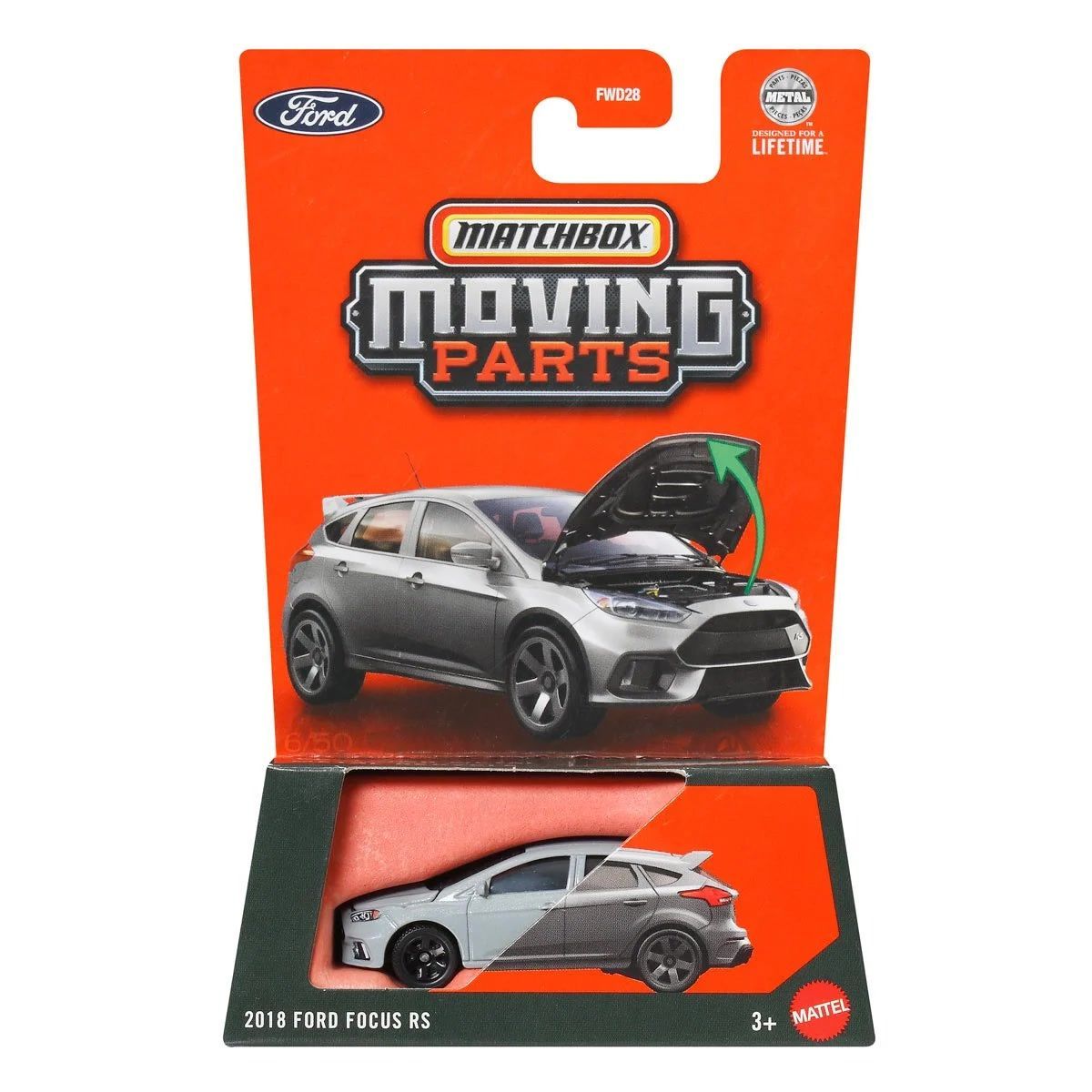 Matchbox Moving Parts 2018 Ford Focus RS #Grey