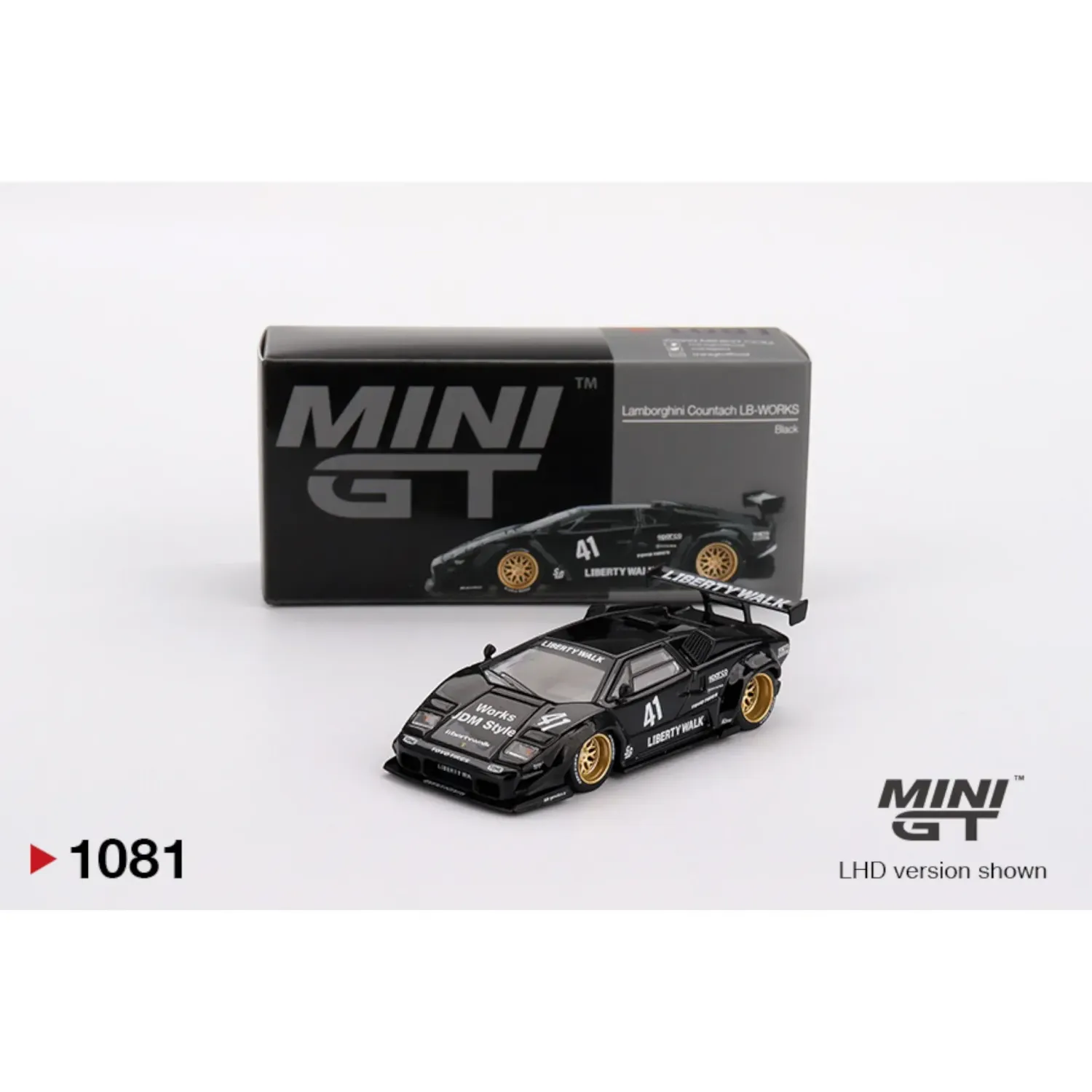 Mini GT Lamborghini Countach LB-Works Black #MGT1081