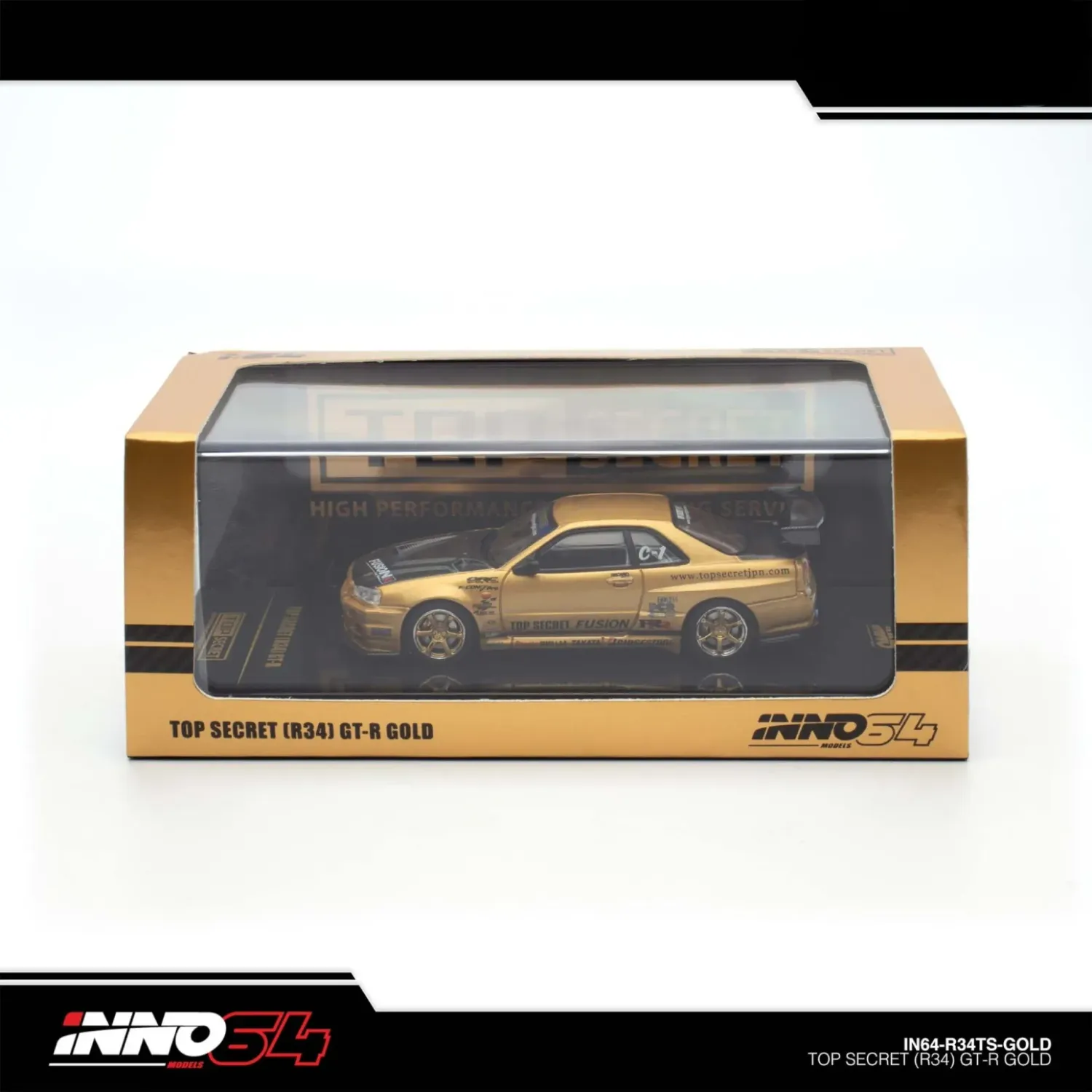 Inno64 Nissan R34 GT-R Top Secret Gold