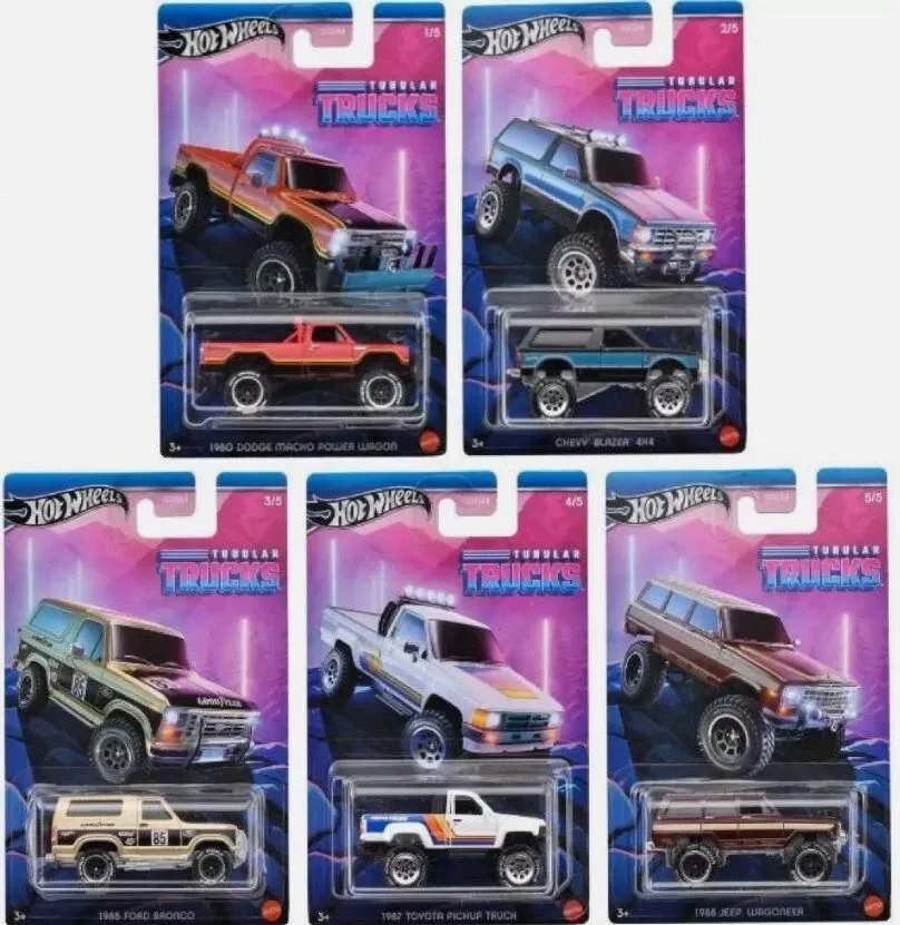 Hot Wheels 2024 Tubular Trucks Set of 5 Trucks
