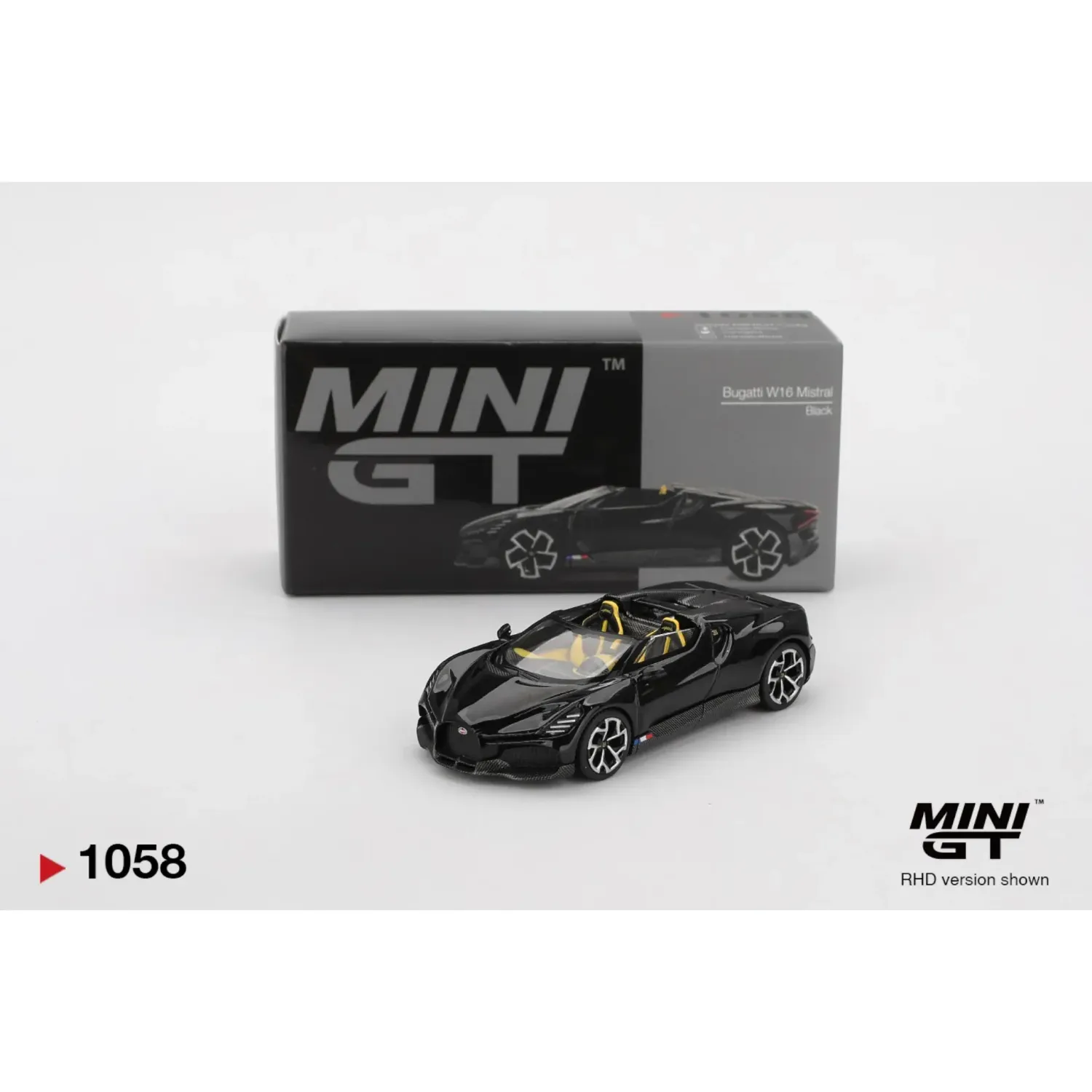 Mini GT Bugatti W16 Mistral Black #MGT1058