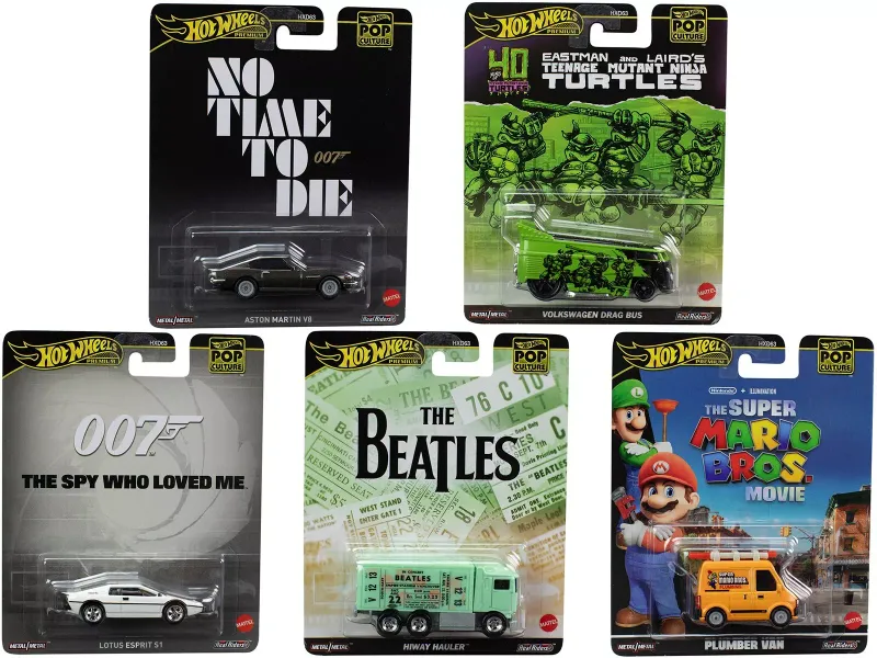 HOT WHEELS 2024 POP CULTURE 5er Set Komplettsatz HOT WHEELS 2024 POP CULTURE 5er Set Komplettsatz