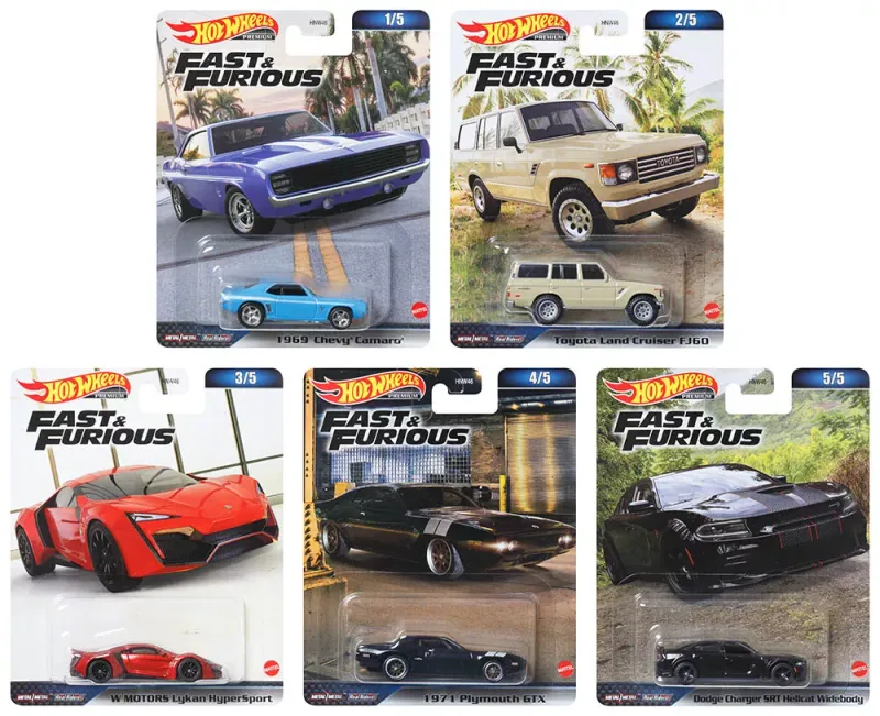 Hot Wheels Fast & Furious 5er Komplettset Hot Wheels Fast & Furious 5er Komplettset