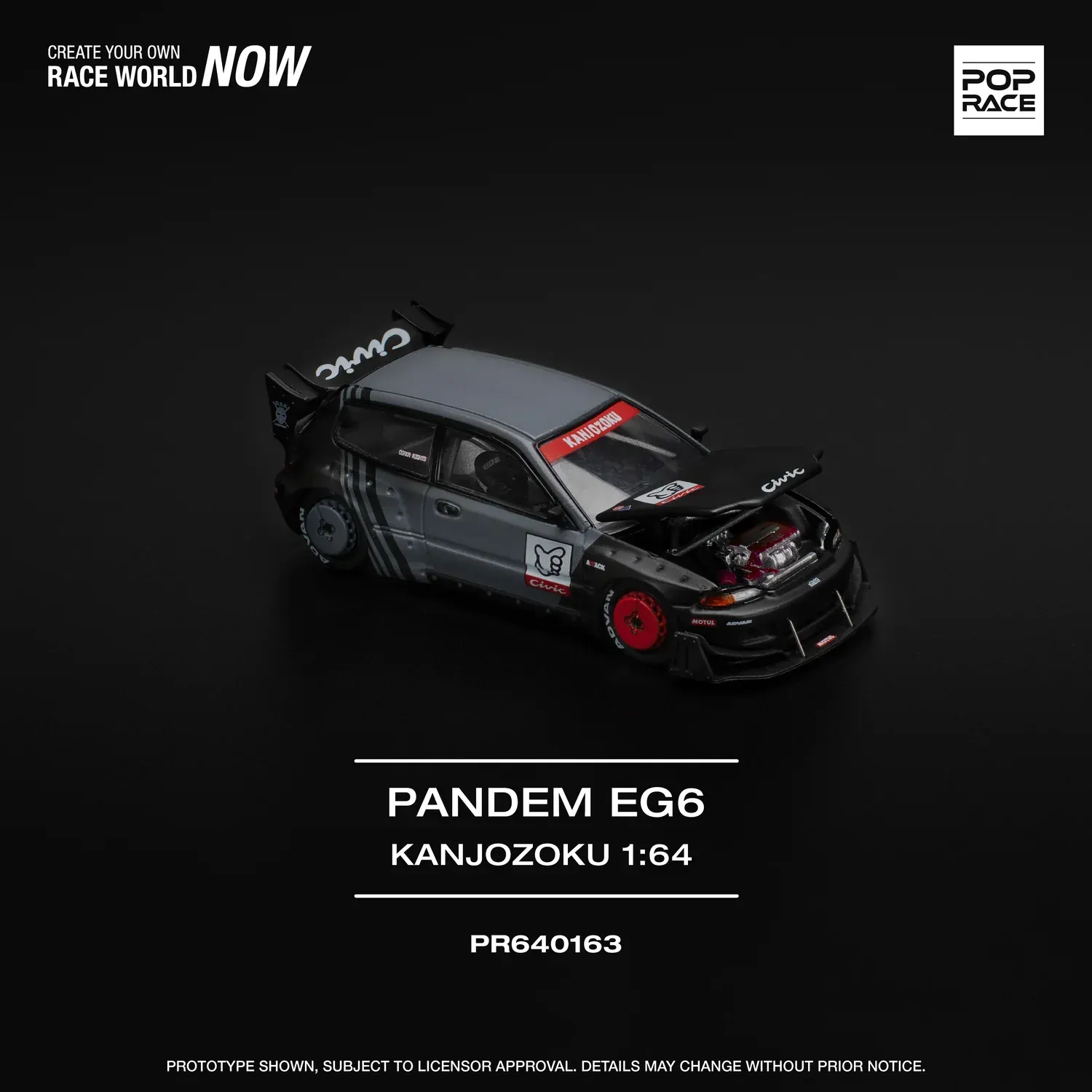 Pop Race Honda Civic EG6 Kanjozoku  #PR64-163