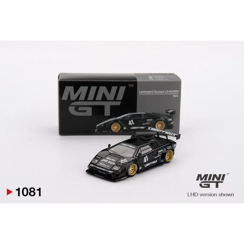 Mini GT Lamborghini Countach LB-Works Black #MGT1081 Mini GT Lamborghini Countach LB-Works Black #MGT1081