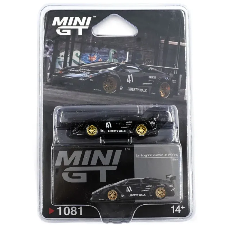 Mini GT Lamborghini Countach LB-Works Black Blisterversion #MGT1081 Mini GT Lamborghini Countach LB-Works Black Blisterversion #MGT1081