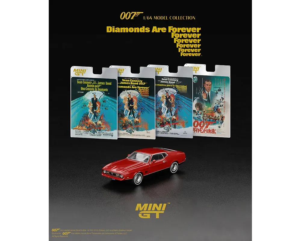 Mini GT Ford Mustang Mach James Bond 007 Blister Italien #MGT905-007i