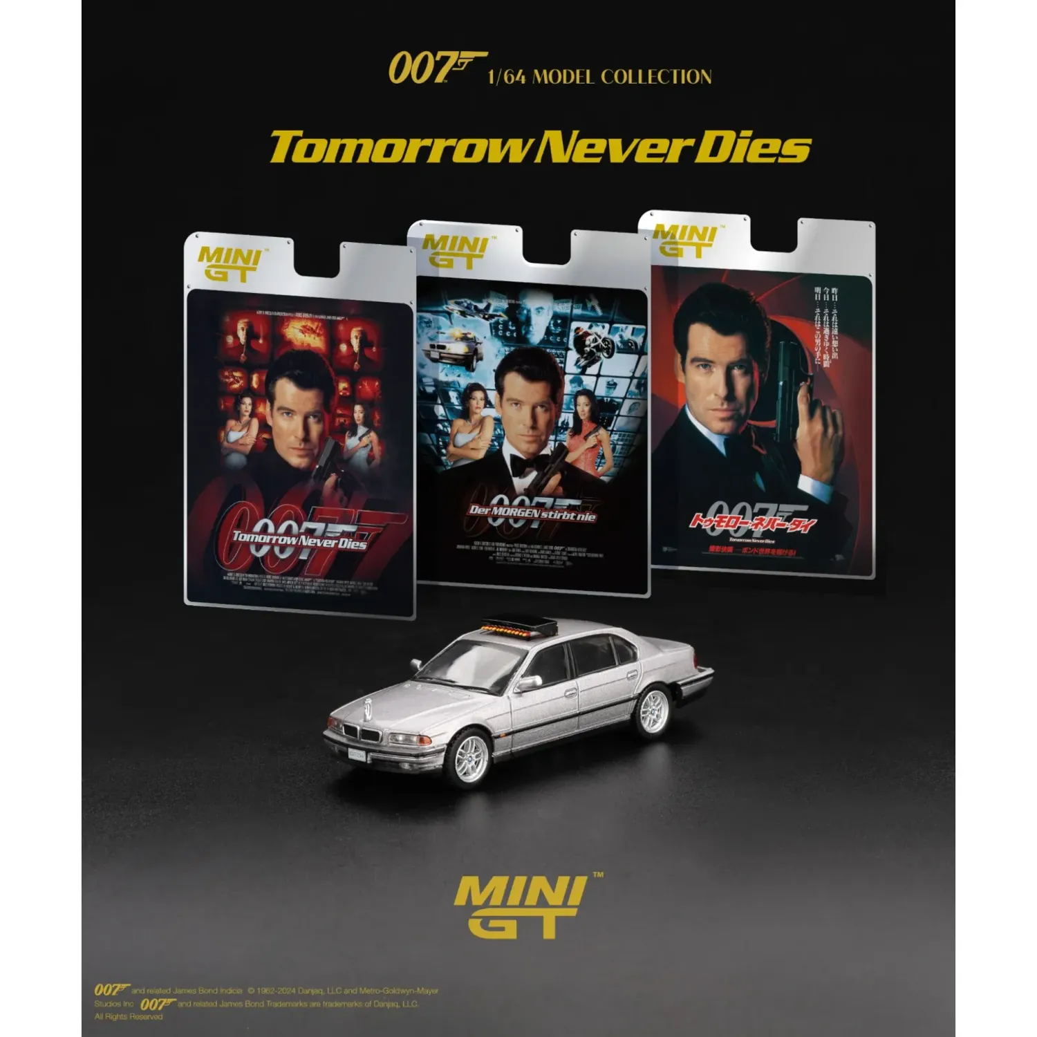 Mini GT BMW 750il James Bond 007 Blister Englisch #MGT902-007E