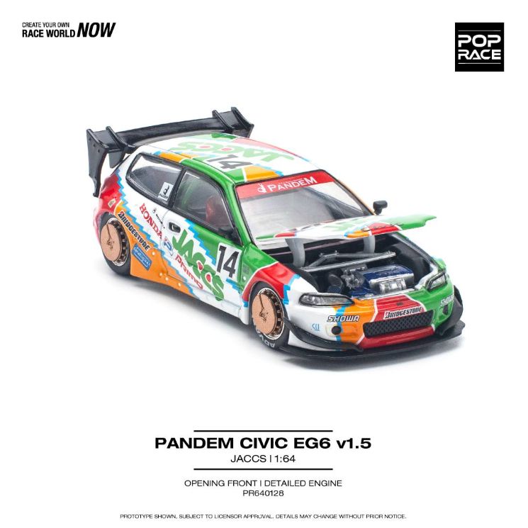 Pop Race Honda Civic EG6 Pandem v1.5  #PR64-128