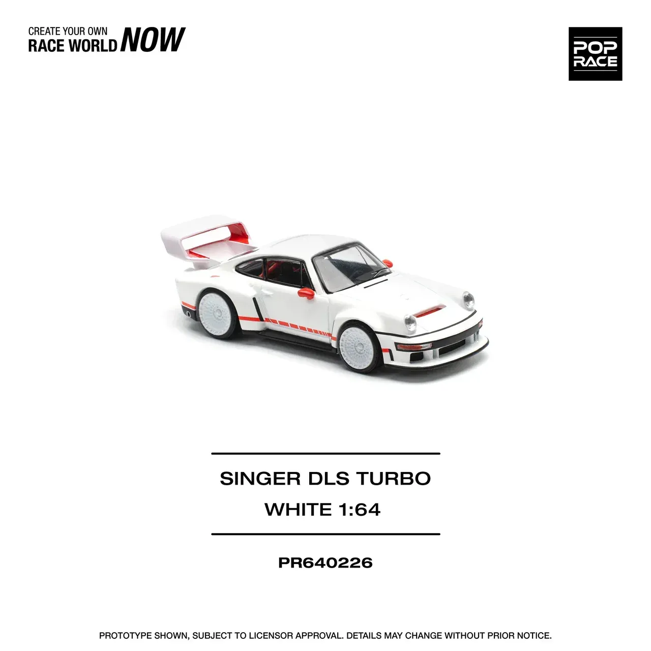 Pop Race Porsche Singer DLS Turbo White #PR64-226