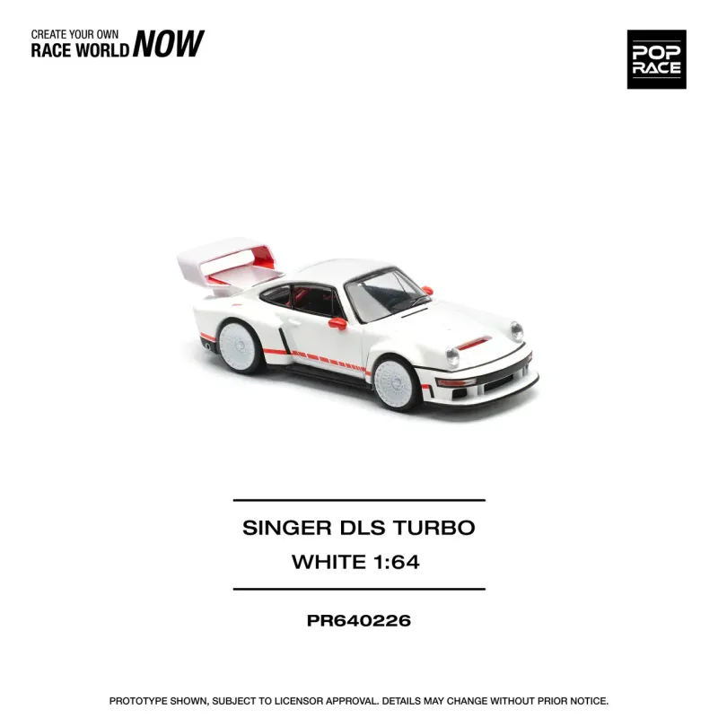 Pop Race Porsche Singer DLS Turbo White #PR64-226
