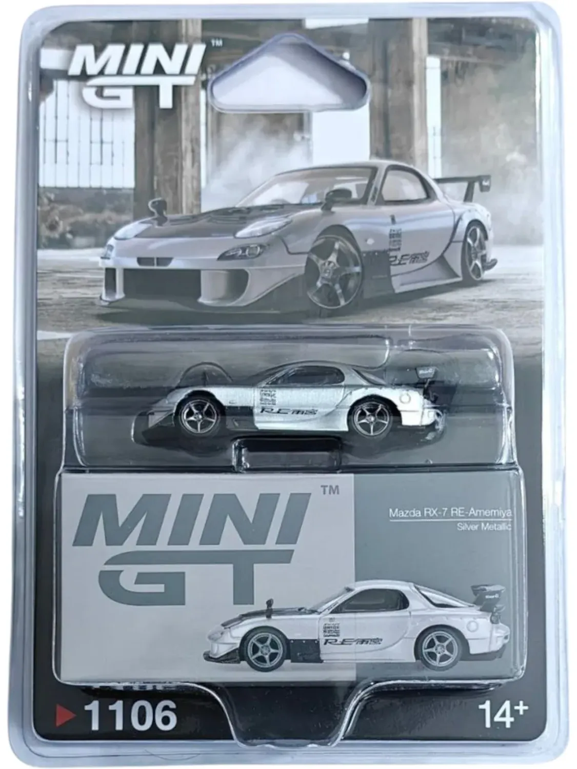 Mini GT Mazda RX-7 RE Amemiya Silver Blisterversion #MGT1106