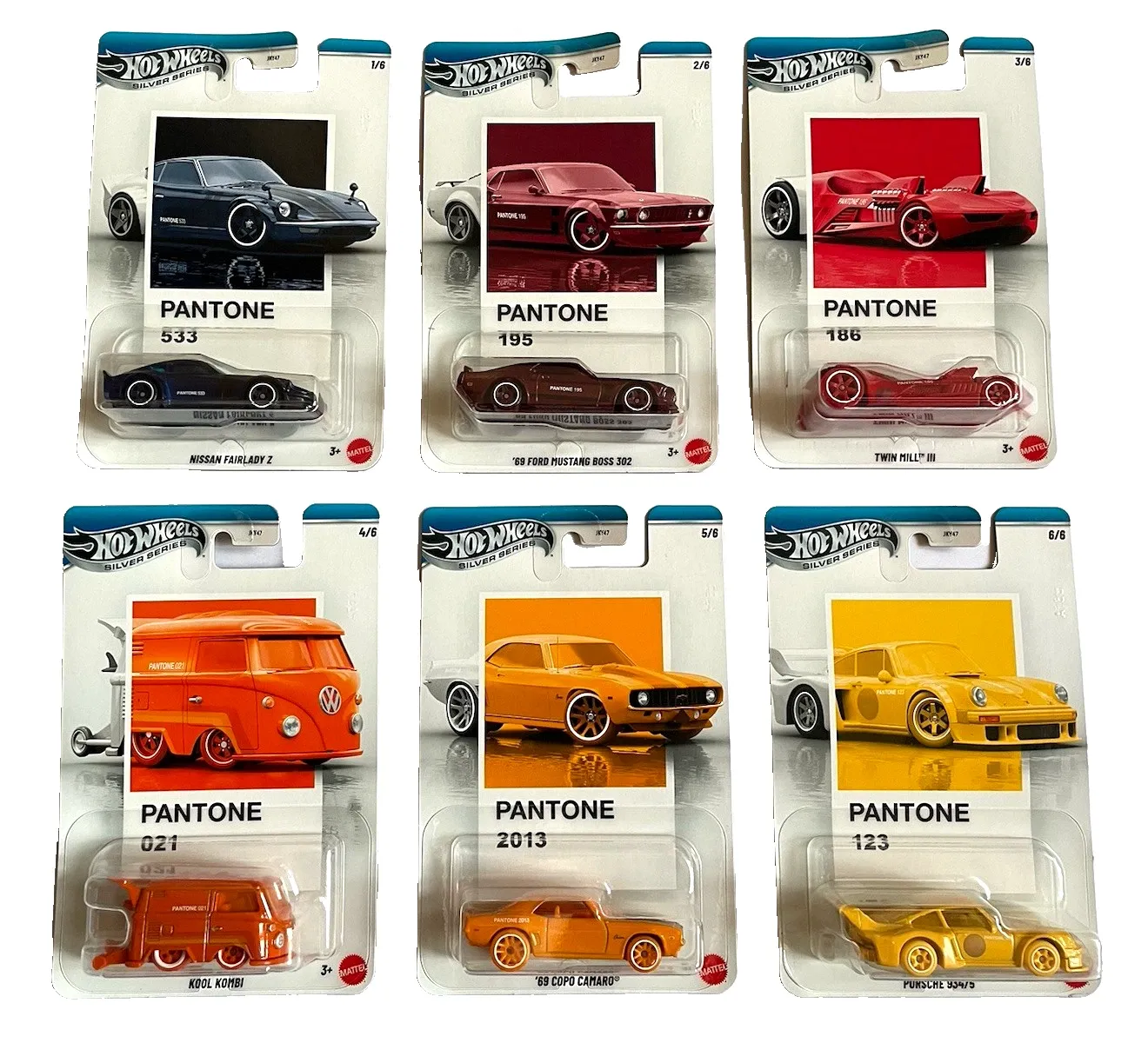 HOT WHEELS  Silver Series Pantone Set 6 Cars