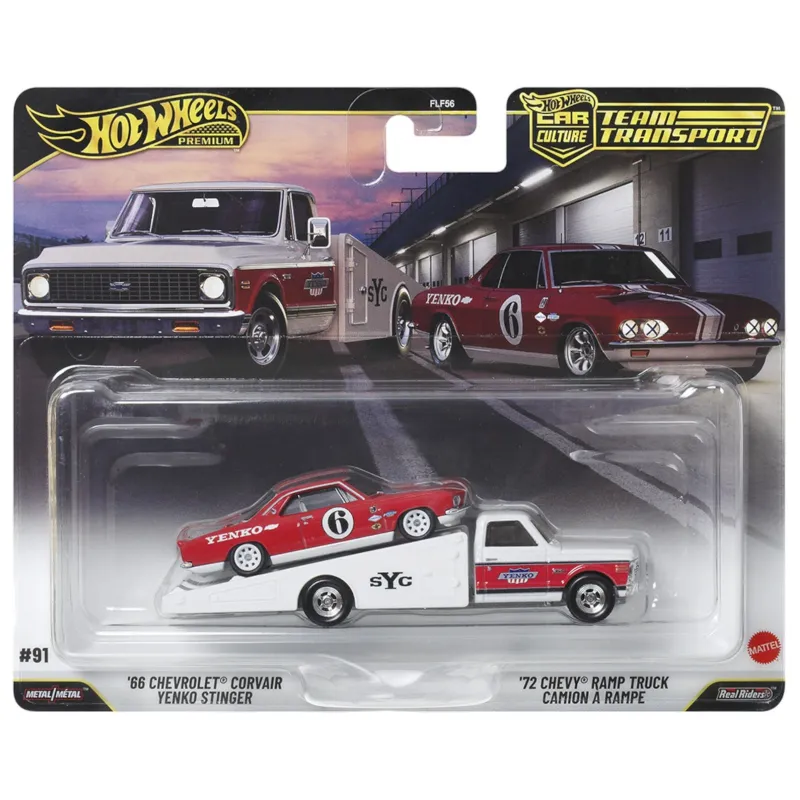 Hot Wheels Team Transport Chevrolet Corvair Yenko Stinger + Ramp Truck #91