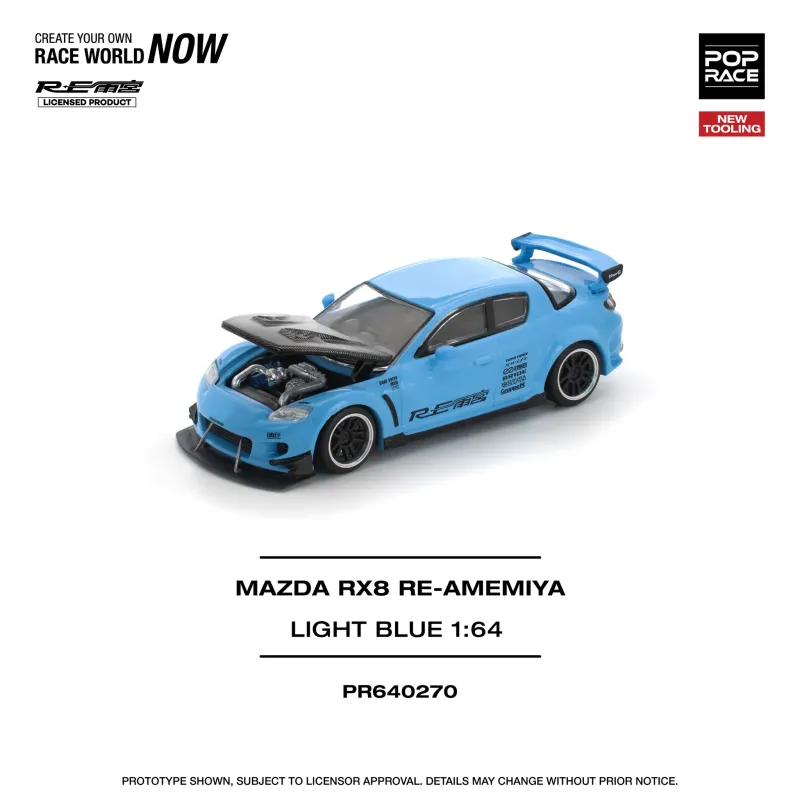 Pop Race Mazda RX8 RE-Amemiya Light Blue #PR64-270