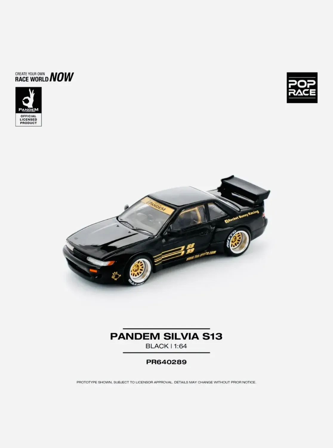 Pop Race Nissan Silvia S13 Pandem Black #PR64-289