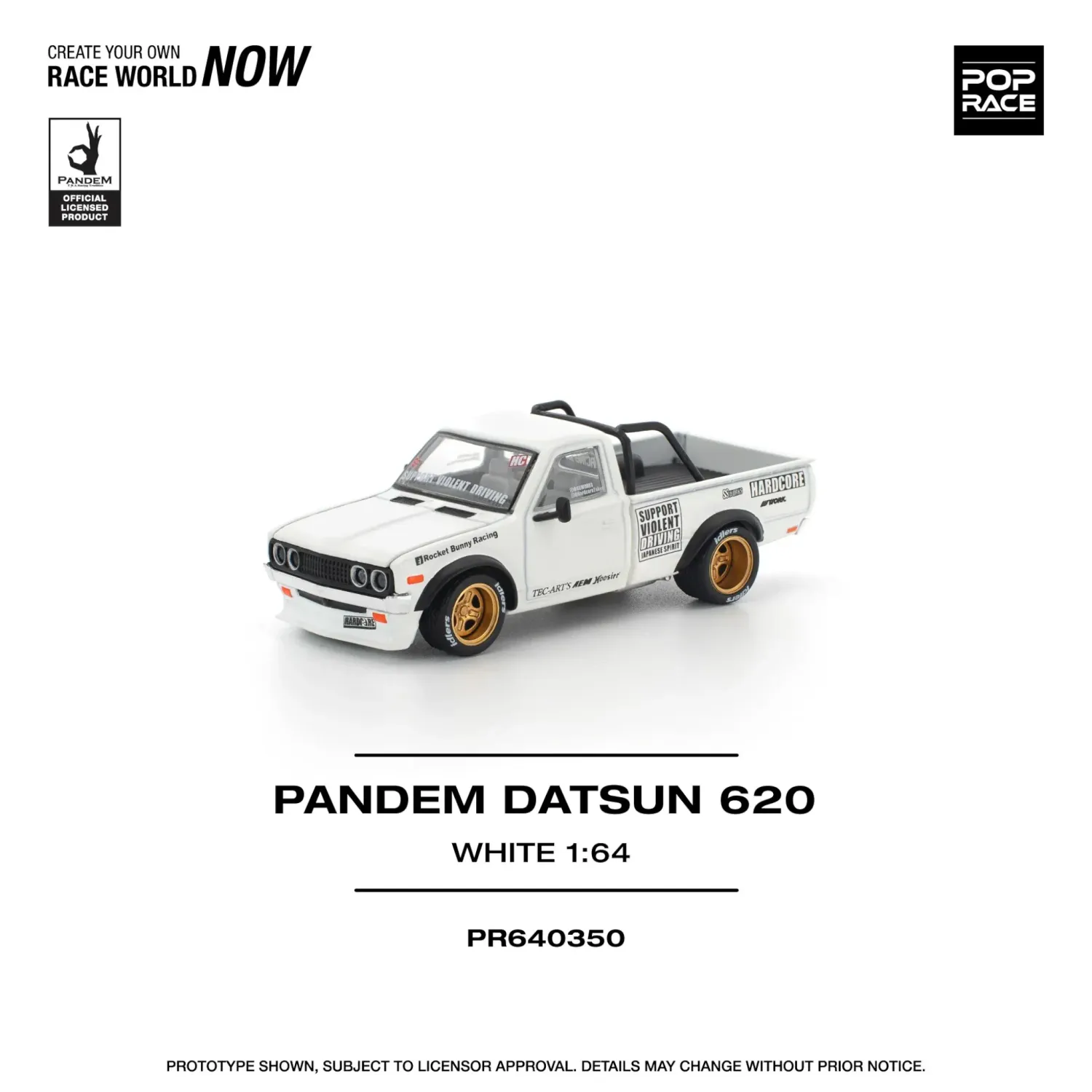 Pop Race Nissan Pandem Datsun 620 white #PR64-350