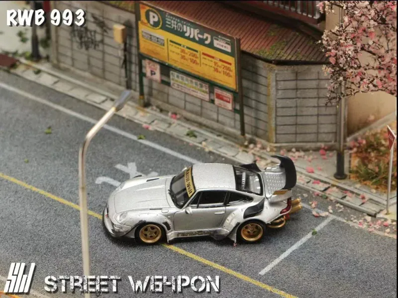 Street Weapon Porsche 993 RWB Silver #STW154