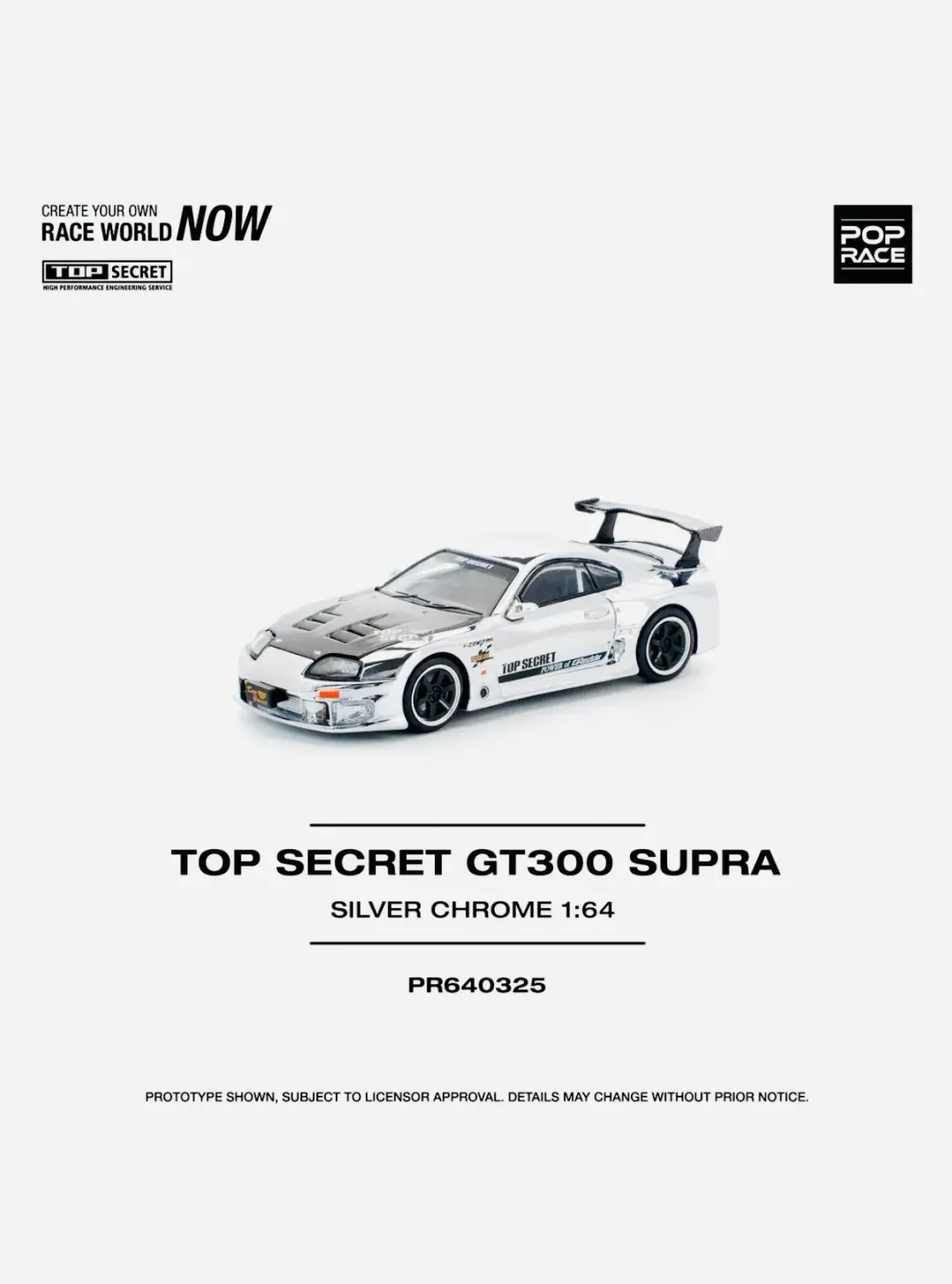 Pop Race Toyota Supra GT300 Chrome #PR64-325