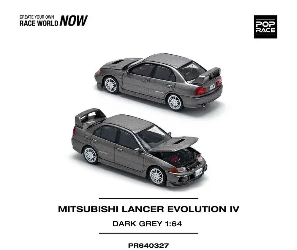 Pop Race Mitsubishi Lancer Evolution IV dark grey #PR64-327