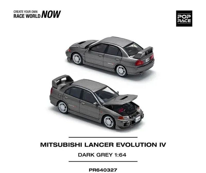 Pop Race Mitsubishi Lancer Evolution IV dark grey #PR64-327 Pop Race Mitsubishi Lancer Evolution IV dark grey #PR64-327