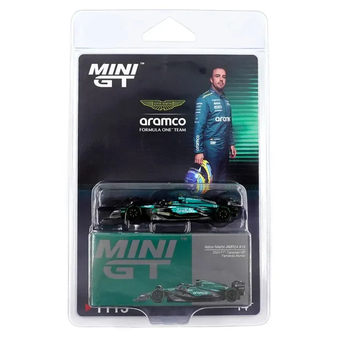 Mini GT Aston Martin AMR24 #14 Fernando Alonso Blisterversion #MGT1113 Mini GT Aston Martin AMR24 #14 Fernando Alonso Blisterversion #MGT1113