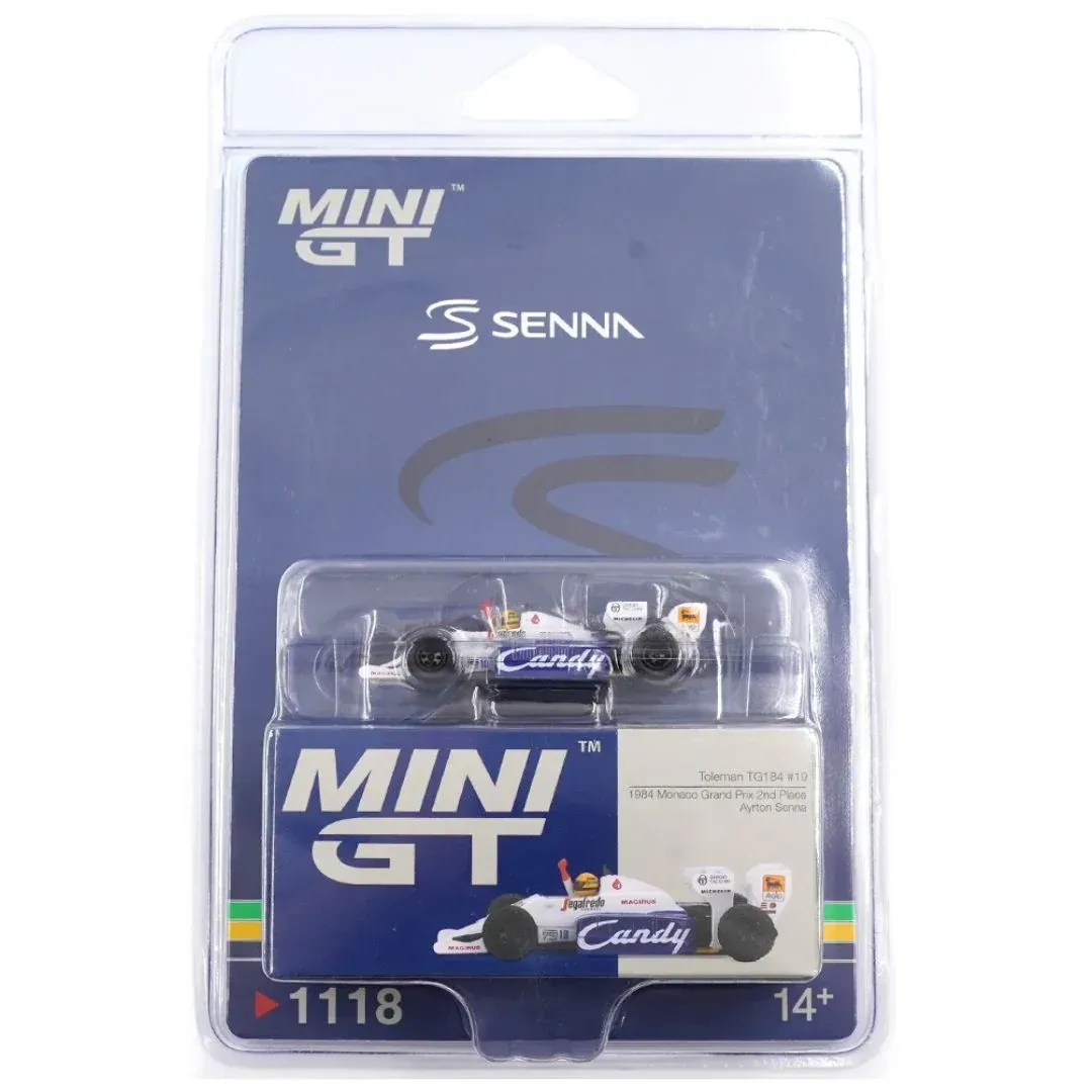 Mini GT Toleman TG184 #19 Ayrton Senna Monaco Grand Prix Blisterversion #MGT1118 Mini GT Toleman TG184 #19 Ayrton Senna Monaco Grand Prix Blisterversion #MGT1118