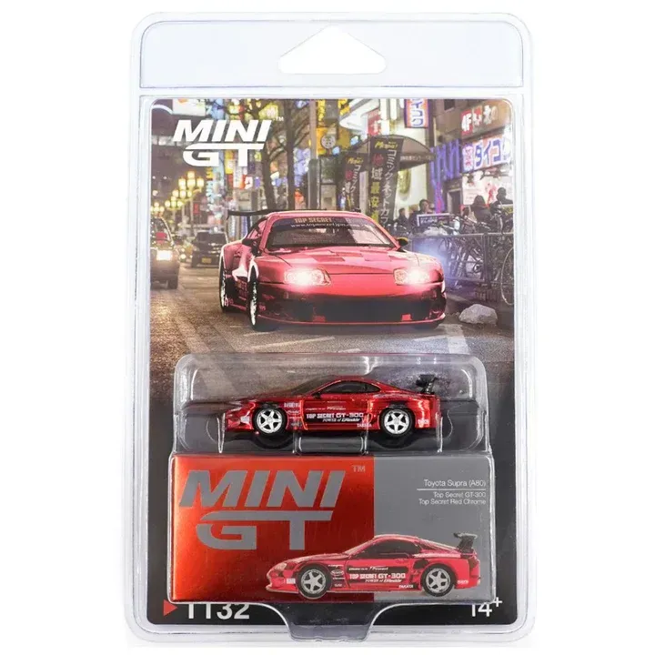 Mini GT Toyota Supra (A80) Top Secret GT-300 Red Chrome Blisterversion #MGT1132