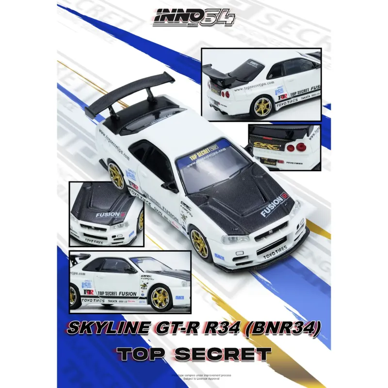 Inno64 Nissan R34 GT-R Top Secret #IN64-R34TS-WHI Inno64 Nissan R34 GT-R Top Secret #IN64-R34TS-WHI