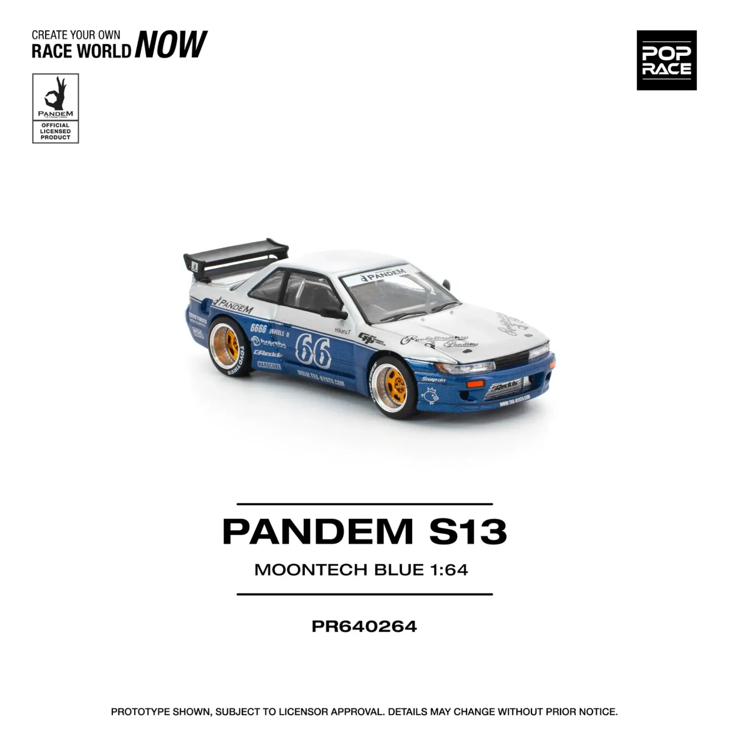 Pop Race Nissan Pandem S13 blue/white #PR64-264