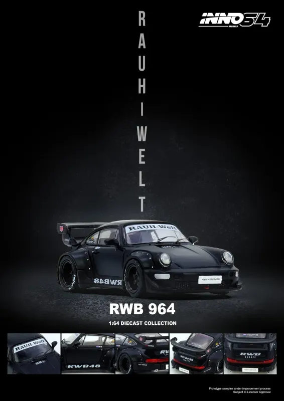 Inno64 Porsche RWB 964, black matt #IN64-RWB964-BM Inno64 Porsche RWB 964, black matt #IN64-RWB964-BM