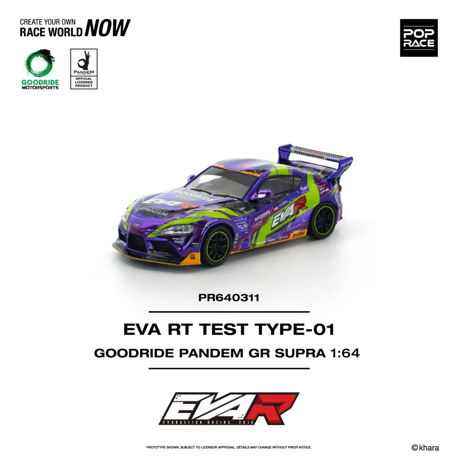 Pop Race Toyota Supra GR Pandem Eva R #PR64-311