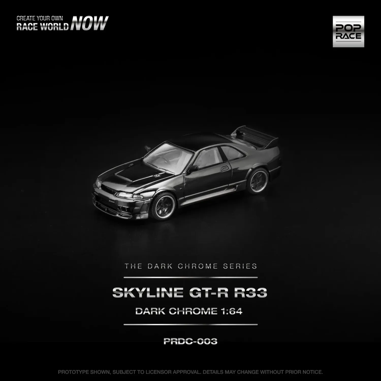 Pop Race Nissan Skyline R33 GT-R Dark Chrome #PRDO-003
